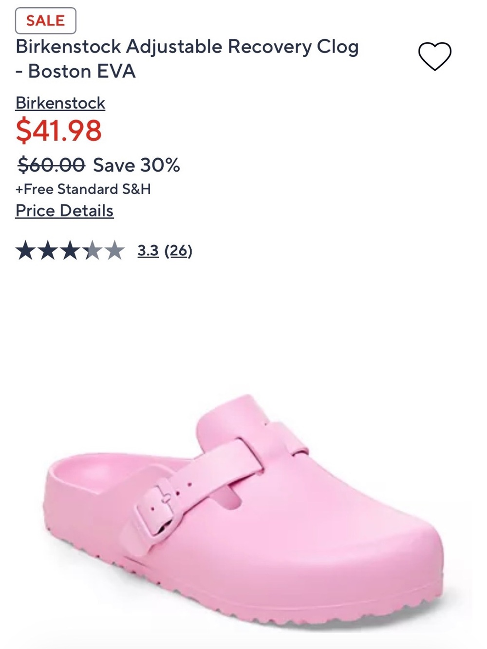 Birkenstock Adjustable Recovery Clog - Pink